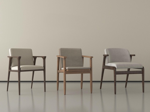 侘寂休闲椅 木椅 单椅su模型