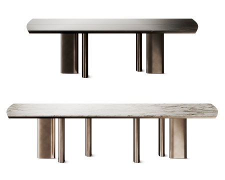 Poliform Adrien 大理石餐桌 长条桌su模型