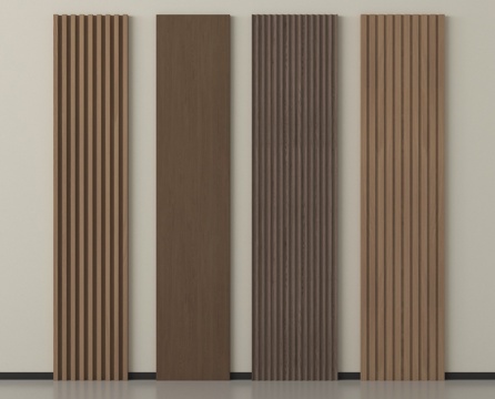 现代护墙板 格栅板 长城板 装饰板 木格栅 木饰面背景板su模型