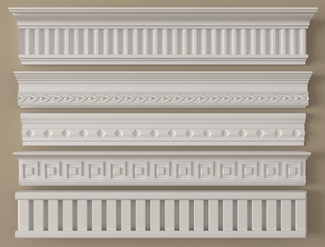 法式线条 石膏线 石膏构件su模型