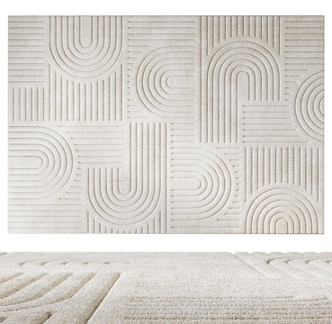 Eco Kilim 现代几何纹理地毯 长方形地毯 抽象花纹地su模型