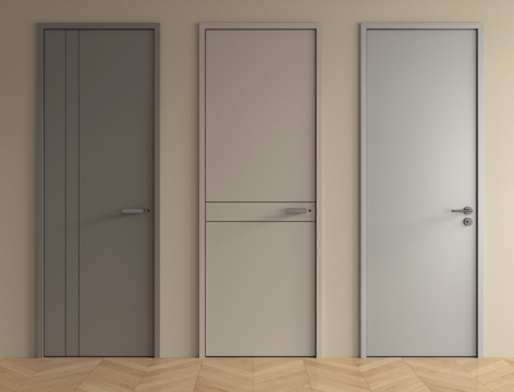 现代单开门 平开门 卧室门 木门su模型