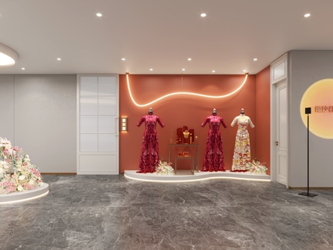  现代婚纱摄影展厅3d模型 