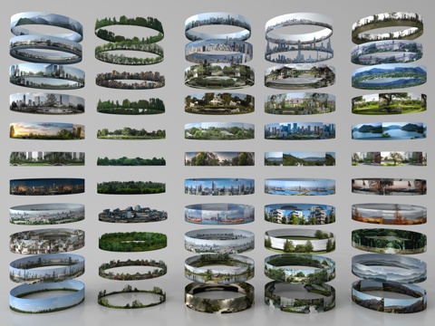 现代其他材质 环绕背景 户外背景 植物背景 环境贴图su模型