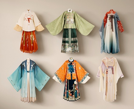 现代衣服服饰 衣裳 裙子 汉服 汉装su模型