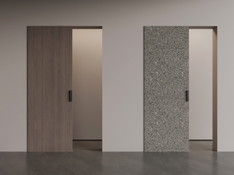 意式推拉门 移门 幽灵门su模型