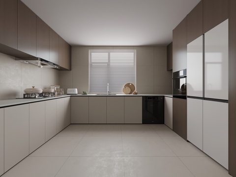 现代意式厨房 橱柜su模型