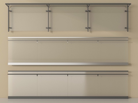 现代围栏护栏 玻璃栏杆 扶手 阳台围栏su模型