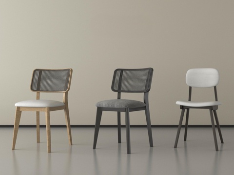 中古侘寂餐椅 单椅 休闲椅 木材su模型