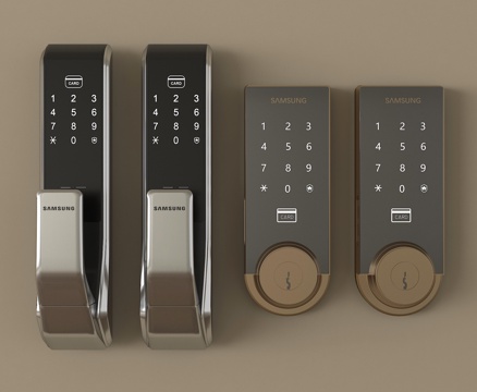 现代密码锁 指纹锁 智能门锁su模型