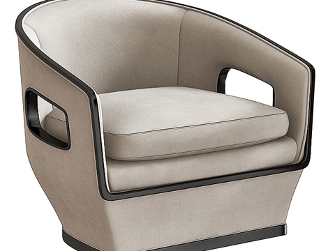 现代轻奢单人沙发 休闲椅 扶手沙发 扶手椅 休闲沙发椅su模型