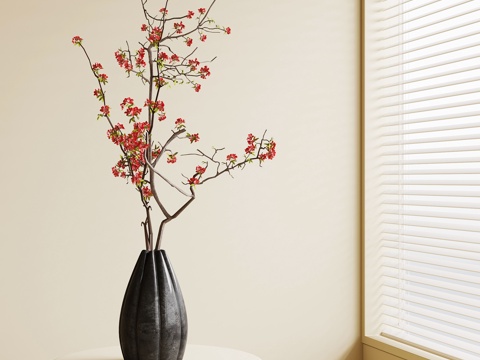 现代中古花艺 中古风花瓶花艺su模型