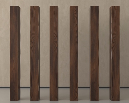 中式木头柱子 木头 木梁su模型