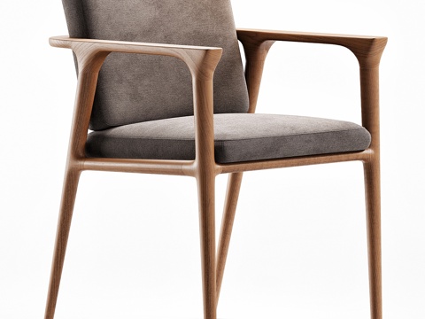 Poliform 现代单椅餐椅实木椅子su模型