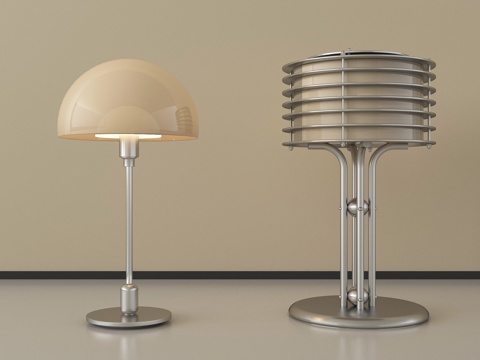 中古台灯 金属台灯 轻奢台灯su模型