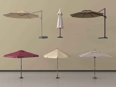 现代户外遮阳伞 太阳伞 折叠伞su模型