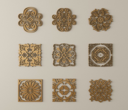 欧式镂花窗 镂空花窗 花格窗 雕花窗su模型