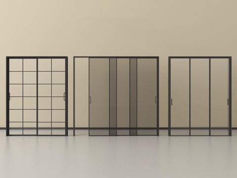 现代推拉门 联动推拉门 阳台推拉门 玻璃推拉门su模型