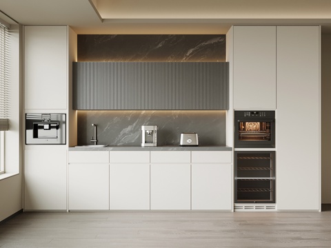 现代意式酒柜 餐边柜su模型