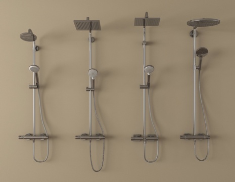 现代花洒 淋浴花洒 卫浴小件su模型
