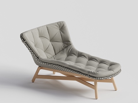 DEDON - 现代户外椅 单人椅 泳池沙滩躺椅 藤编贵妃椅su模型