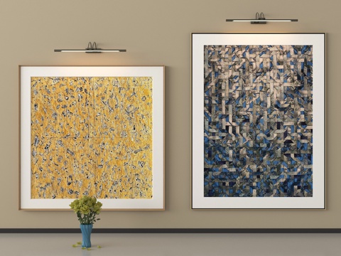 意式轻奢挂画 装饰挂画su模型