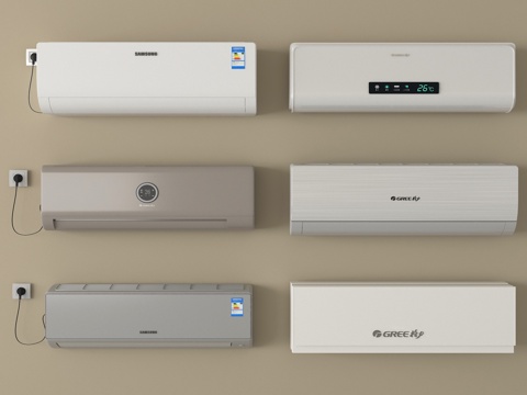 现代空调 壁挂空调su模型