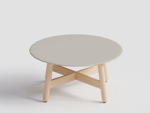 DEDON - 现代户外桌 圆桌 柚木圆茶几su模型