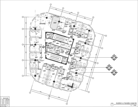 养老中心平面施工图cad施工图