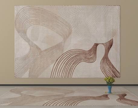 现代轻奢地毯 方形地毯su模型