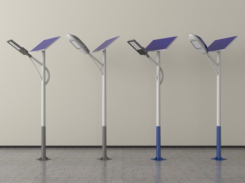 现代简约路灯 太阳能路灯 海螺臂路灯 户外路灯 景观灯su模型