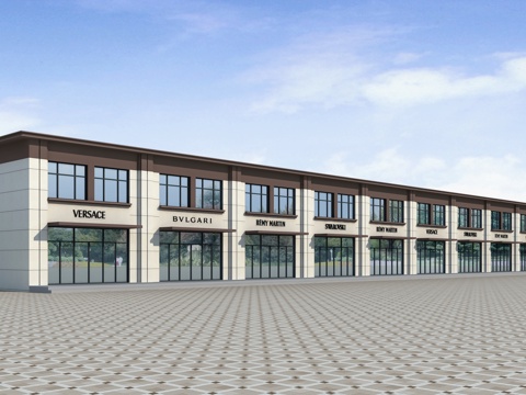  沿街商业3d模型 