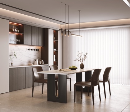 现代意式餐厅su模型