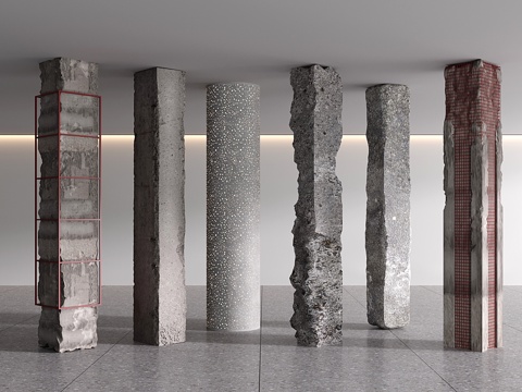 现代柱子 混凝土柱子 水泥柱su模型