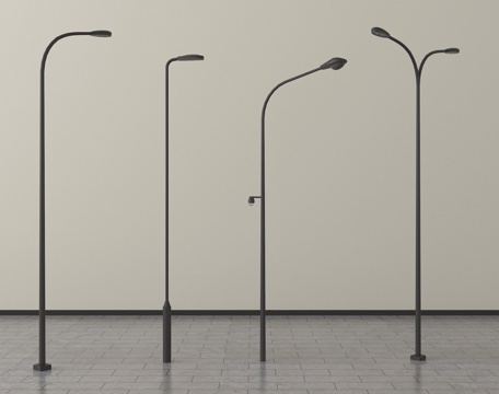 现代户外路灯 高杆灯 景观灯su模型