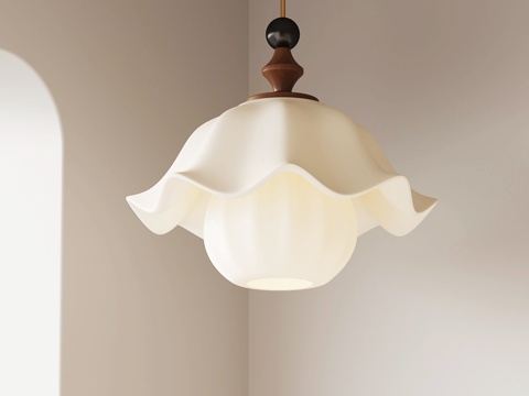 现代奶油风吊灯 小吊灯su模型