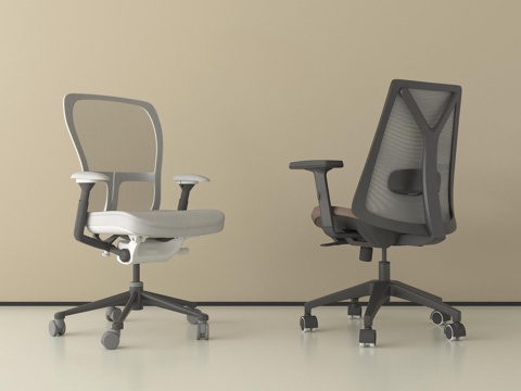 现代办公休闲椅  会议椅 游戏椅 扶手椅 带滑轮su模型