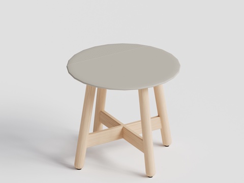 DEDON - 现代户外凳 圆形柚木凳 餐凳su模型