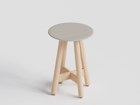 DEDON - 现代户外椅 吧椅 吧凳 柚木圆形吧椅su模型