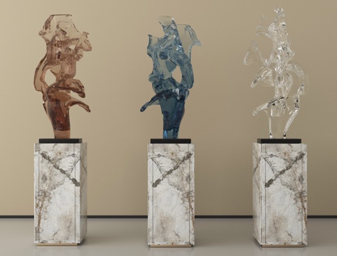 现代雕塑摆件 抽象雕塑su模型