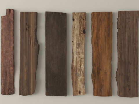 中式木头木板木条 旧木板老木头木块su模型