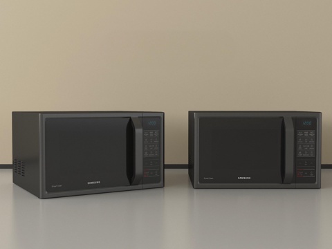 现代微波炉 厨房电器su模型