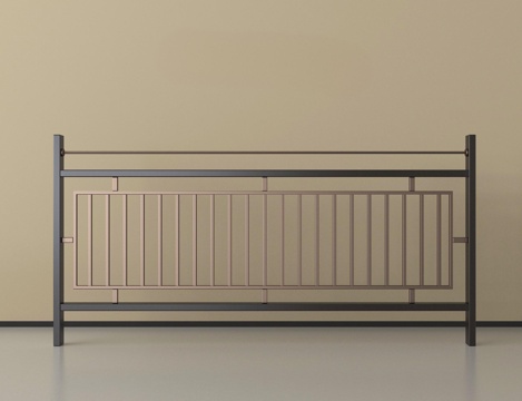 新中式栏杆 木栏杆 围栏护栏su模型