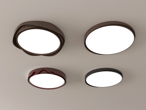 中古风吸顶灯 客厅吸顶灯su模型