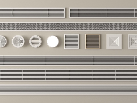 现代空调出风口 中央空调出风口 排气扇su模型