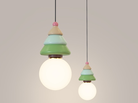 卧室床头吊灯 儿童房吊灯 创意小吊灯su模型