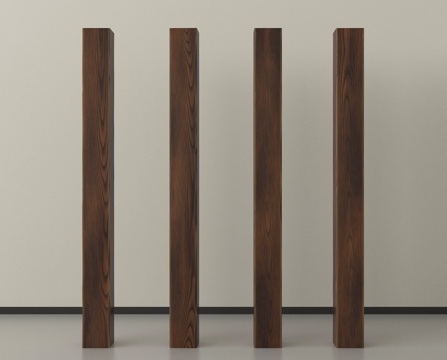 中式木头柱子 木头 木梁su模型