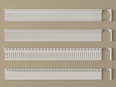 法式石膏线 石膏线条su模型
