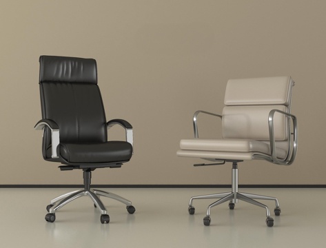  现代办公椅 有滑轮 会议椅 扶手椅3d模型 