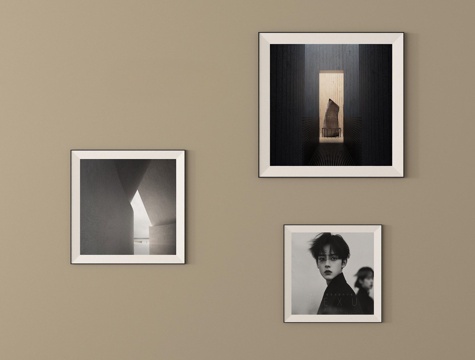 现代挂画组合 装饰挂画su模型